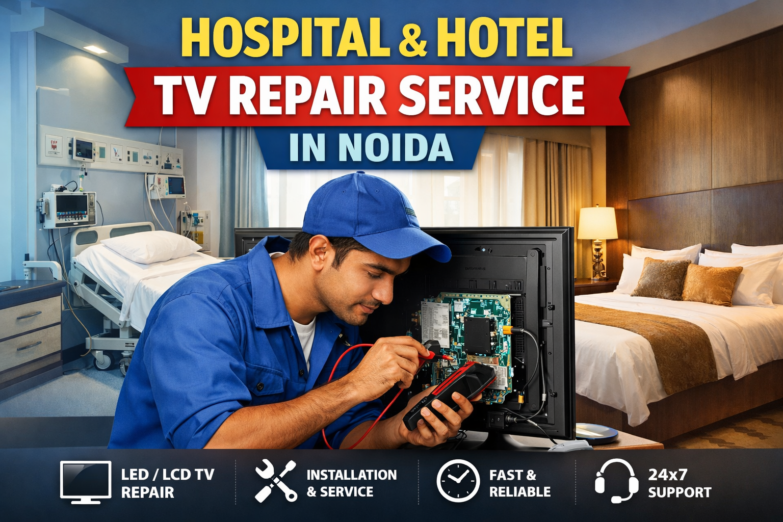 Hospital and Hotel TV Repair Service in Noida